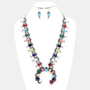 Natural Stone Tribal Necklace & Earrings