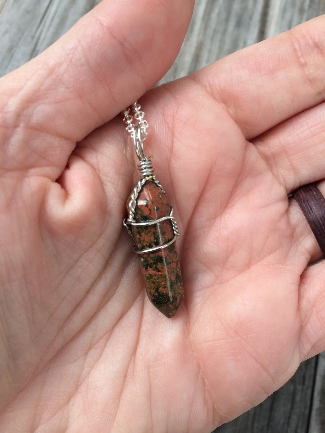 Natural Unakite Jasper Necklace