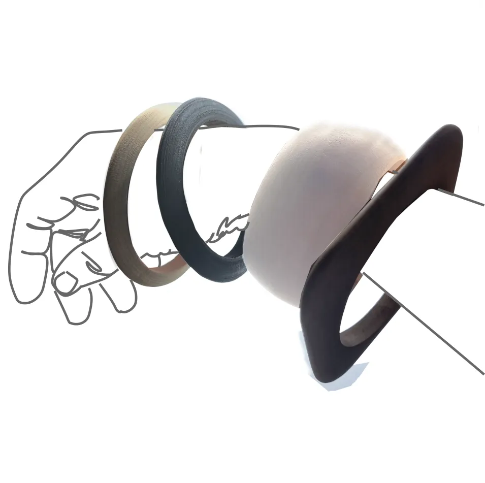 Natural Wood Bangle - Black