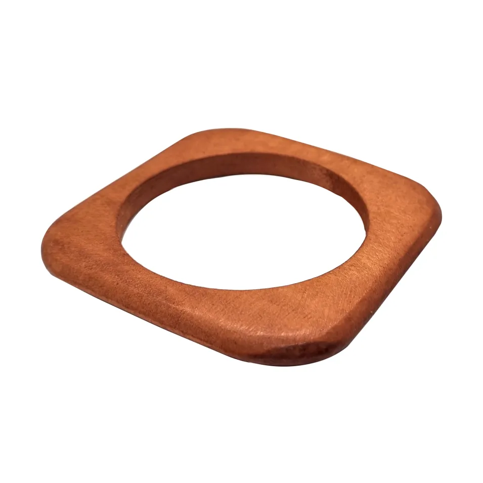 Natural Wood Squoval Bangle - Red Wood