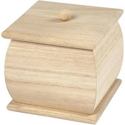 Natural Wooden Mini Box 7.5 cm Removable Lid Decorate or Paint