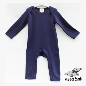 Navy Blue Cotton Romper Suit