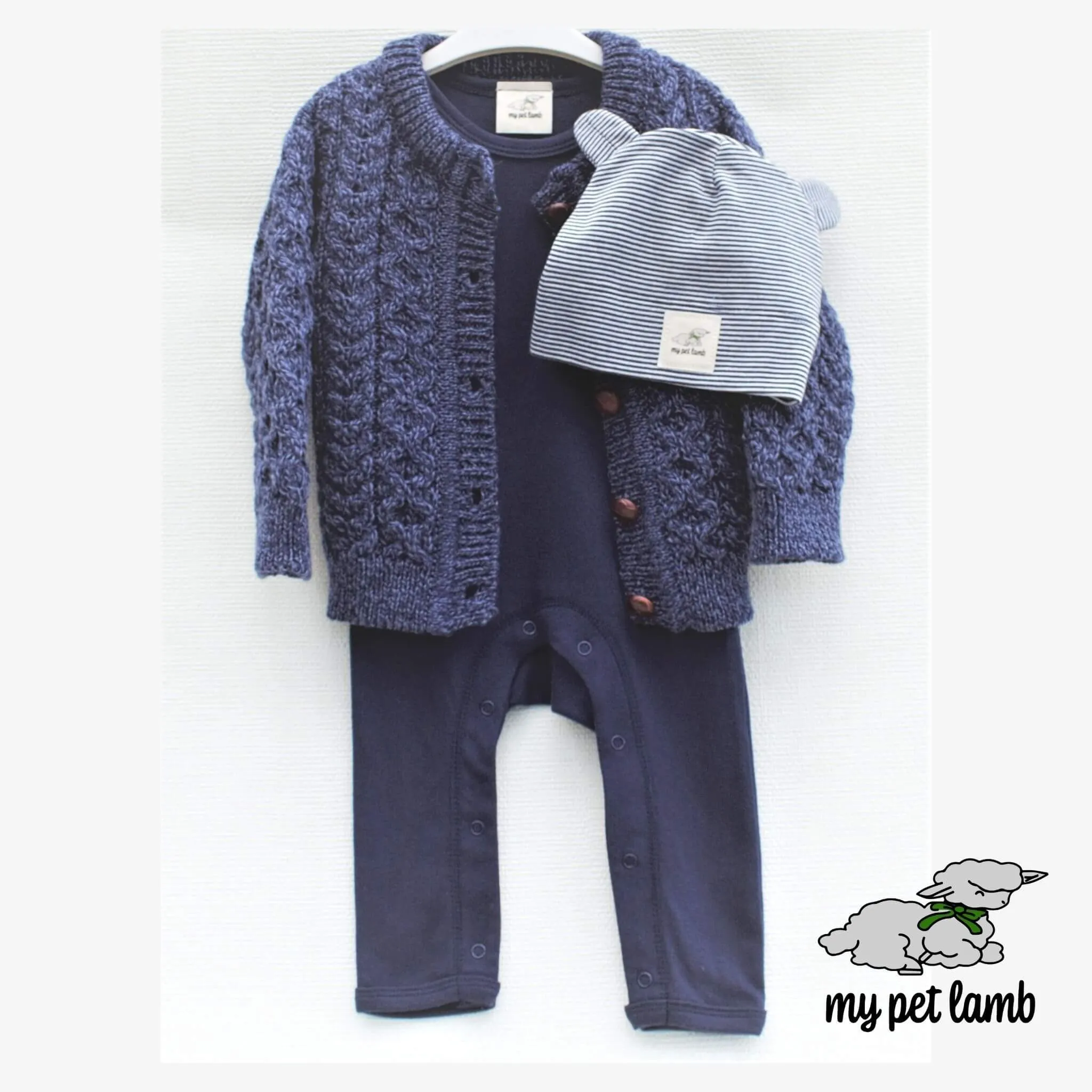 Navy Blue Cotton Romper Suit