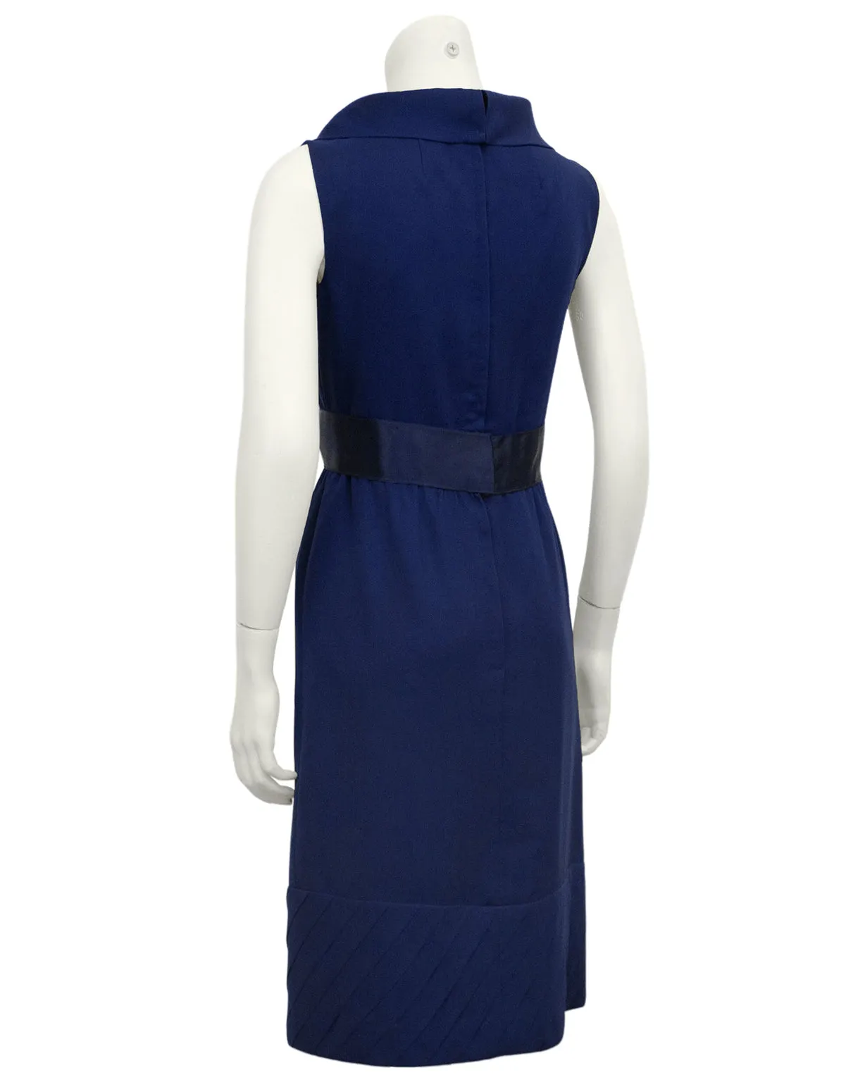 Navy Blue Silk Chiffon Cocktail Dress