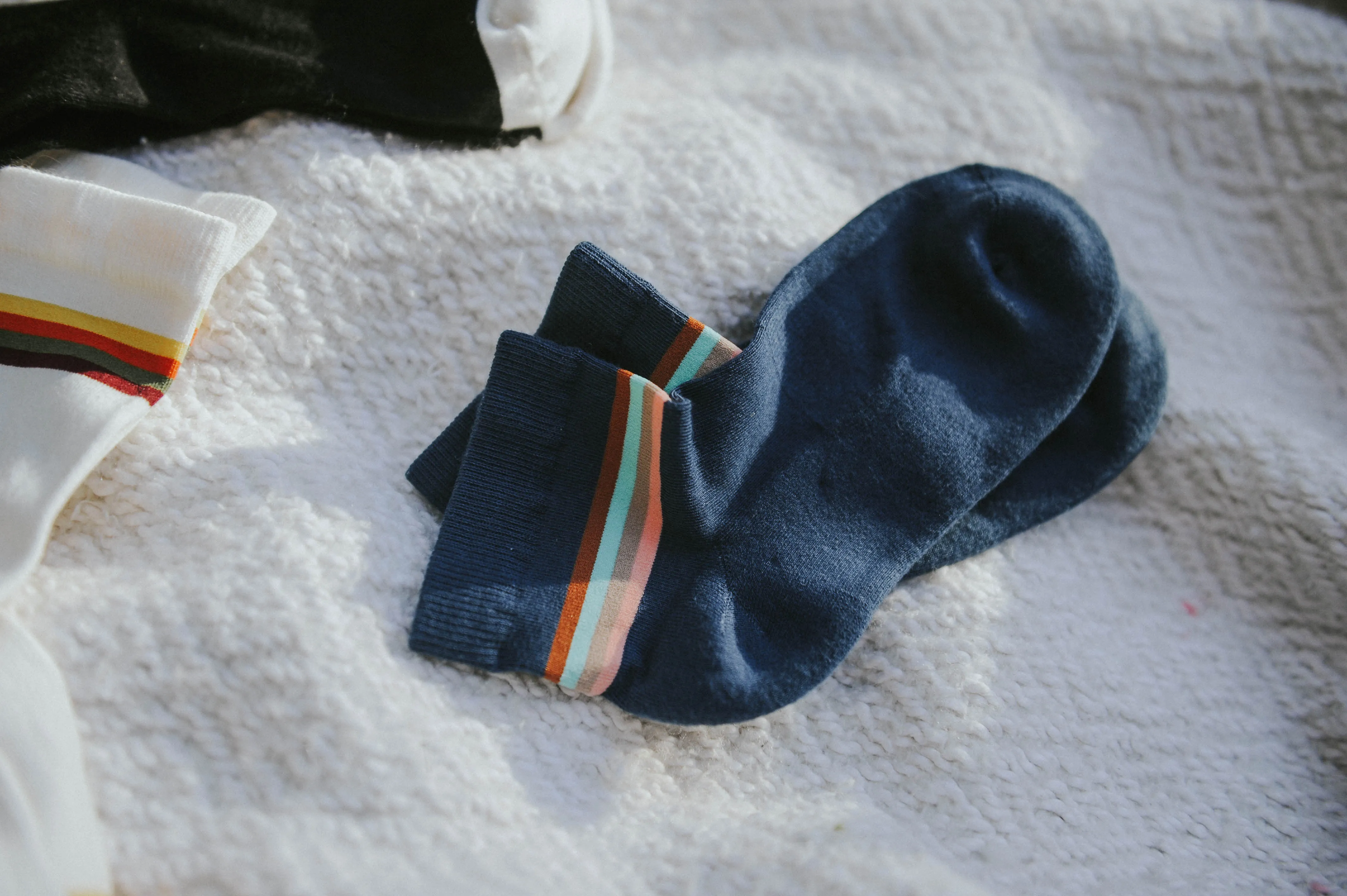 Navy Retro Stripe Shorty