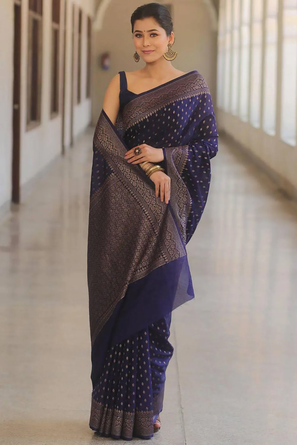 Nevy Beautiful Soft Banarasi Silk Saree