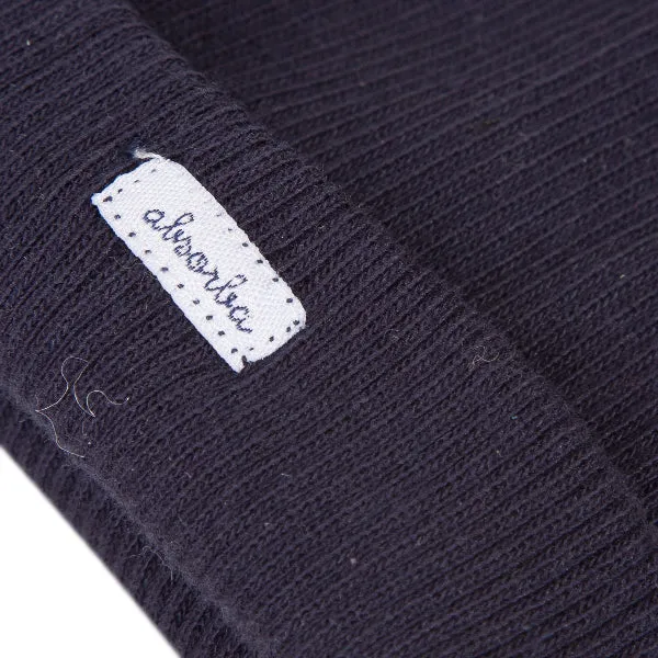 Newborn Ribbed Cotton Navy Hat