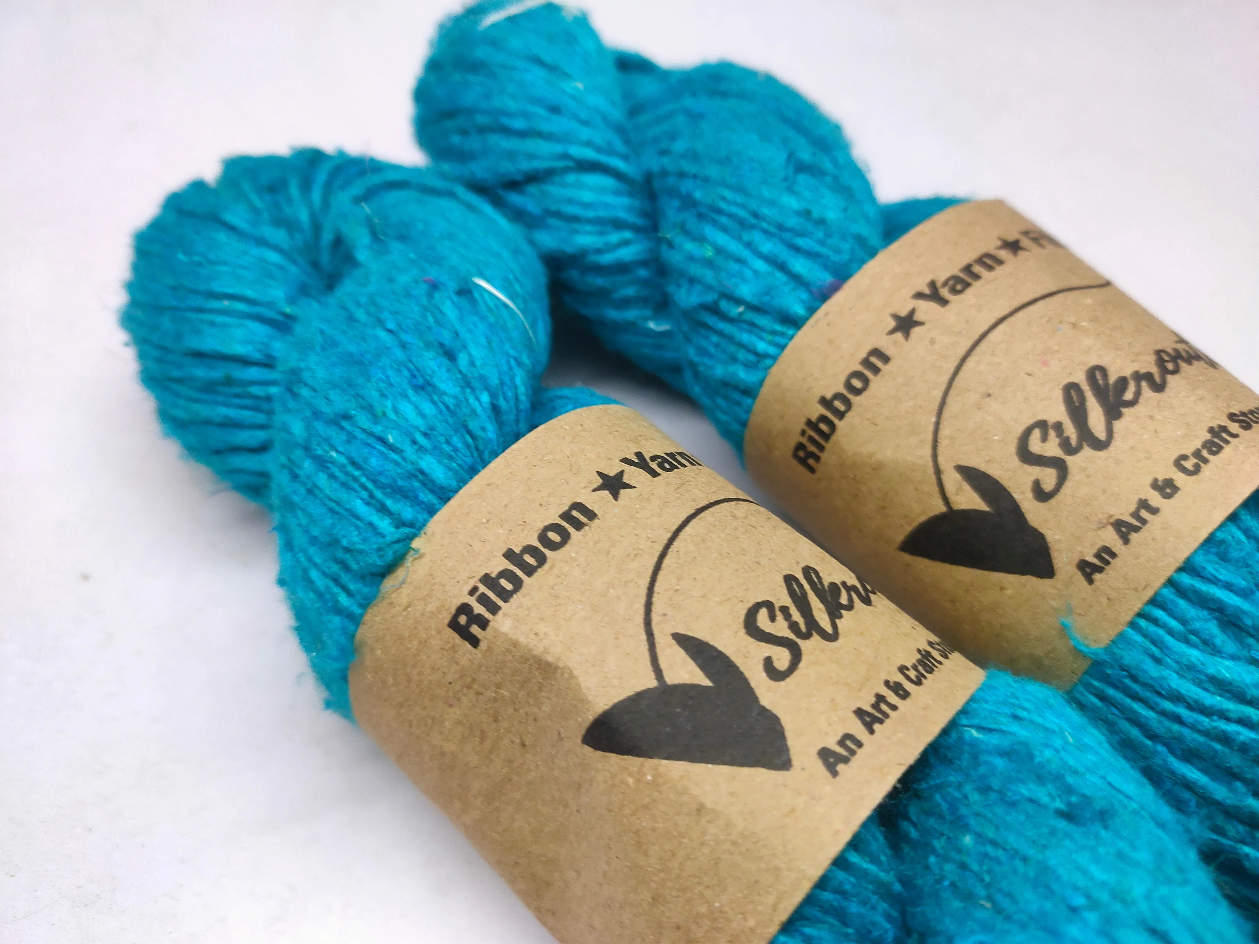 Noil Silk Yarn Sea Blue