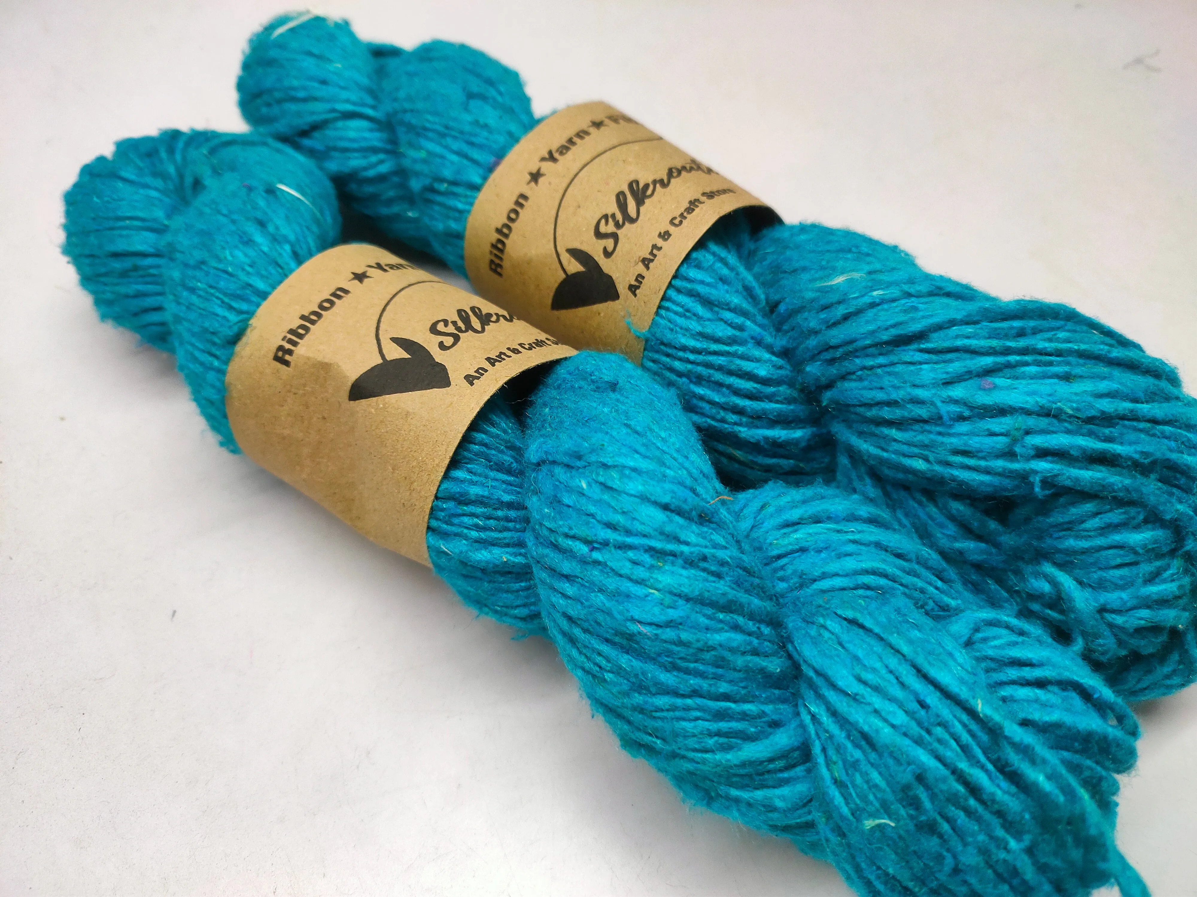 Noil Silk Yarn Sea Blue