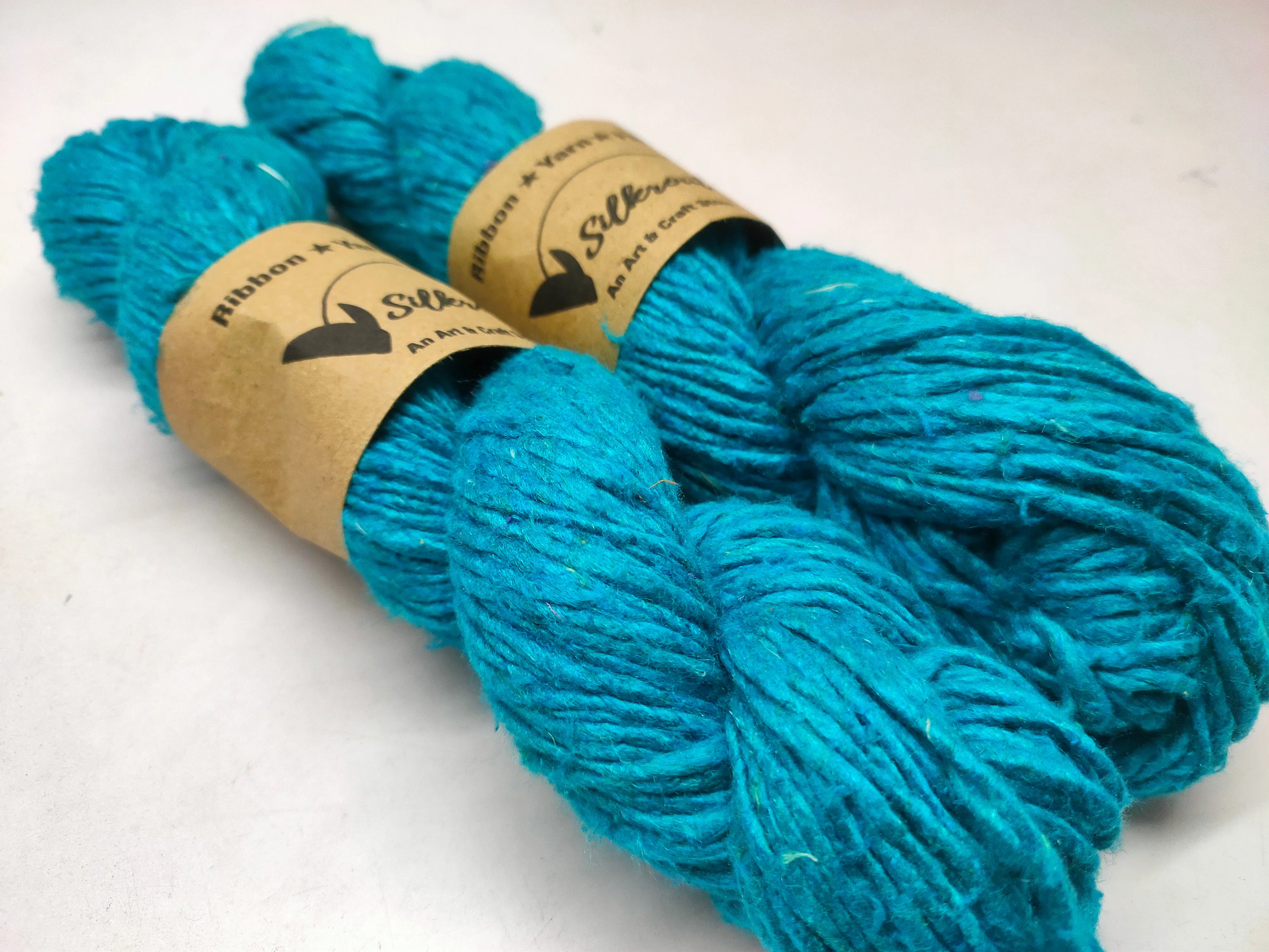 Noil Silk Yarn Sea Blue