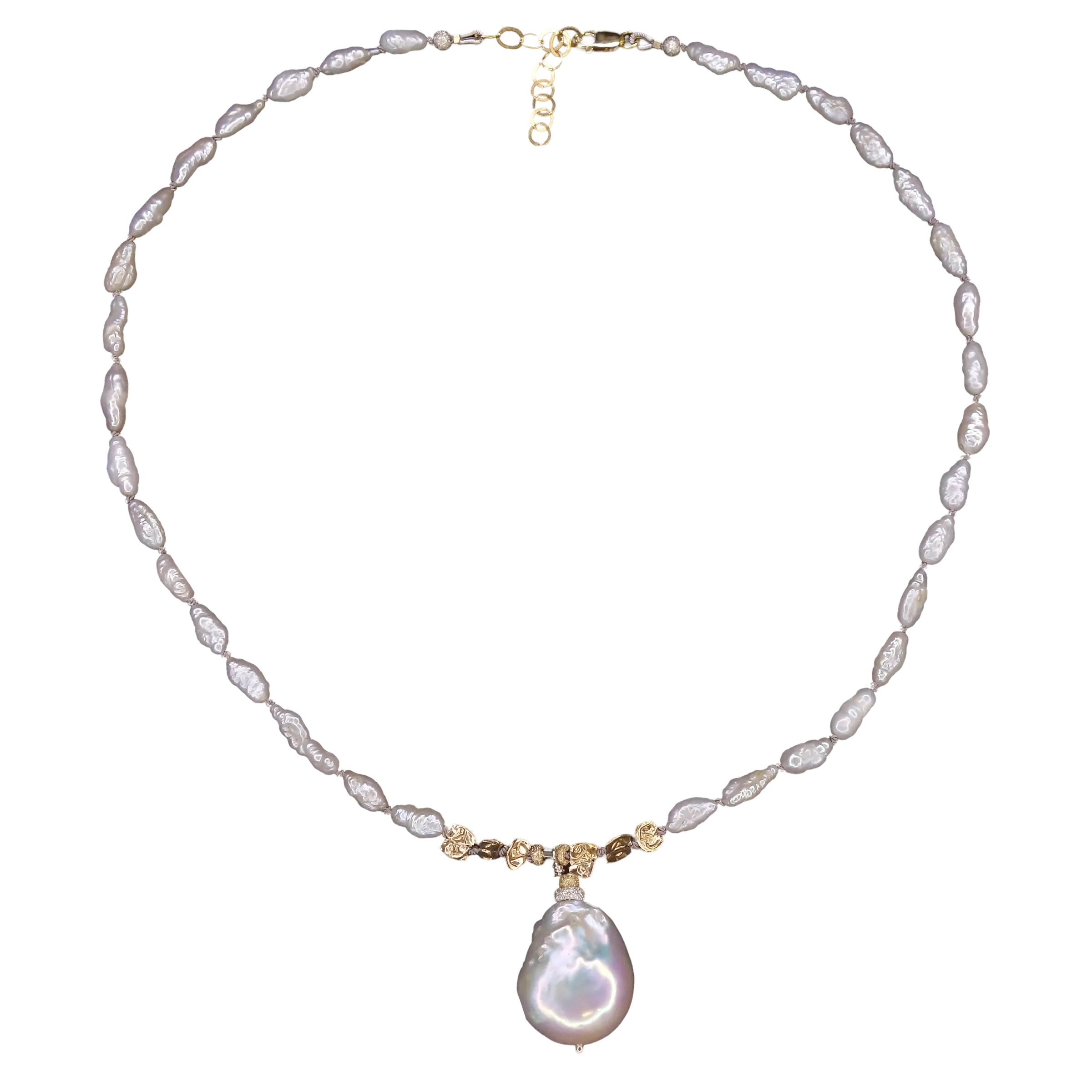 Not Mama's pearls   gold   Mabé pendant