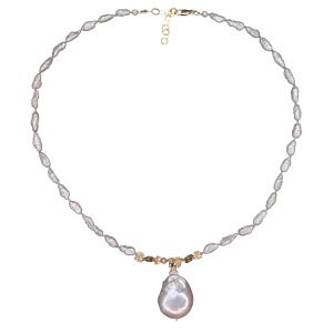 Not Mama's pearls   gold   Mabé pendant