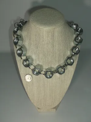 Nut Necklace, Crazy Nut Necklace, Zinc Plated Necklace, Up cycled handmade necklace