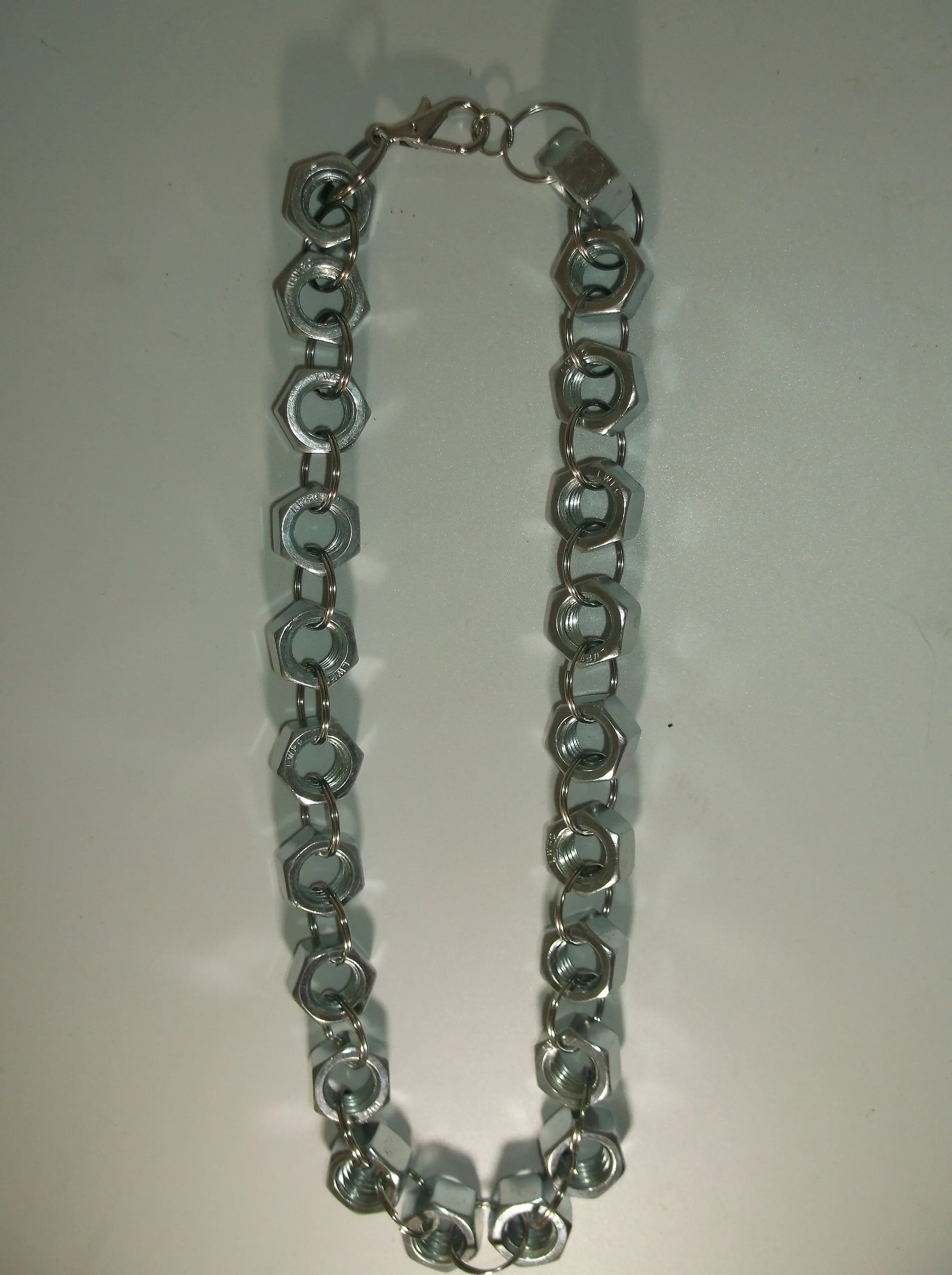 Nut Necklace, Crazy Nut Necklace, Zinc Plated Necklace, Up cycled handmade necklace
