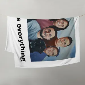 Oil Painting printing on a Throw Blanket "Family is everything"