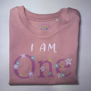 Ooh La Livia Girls Coral Birthday T-Shirt- Select Age
