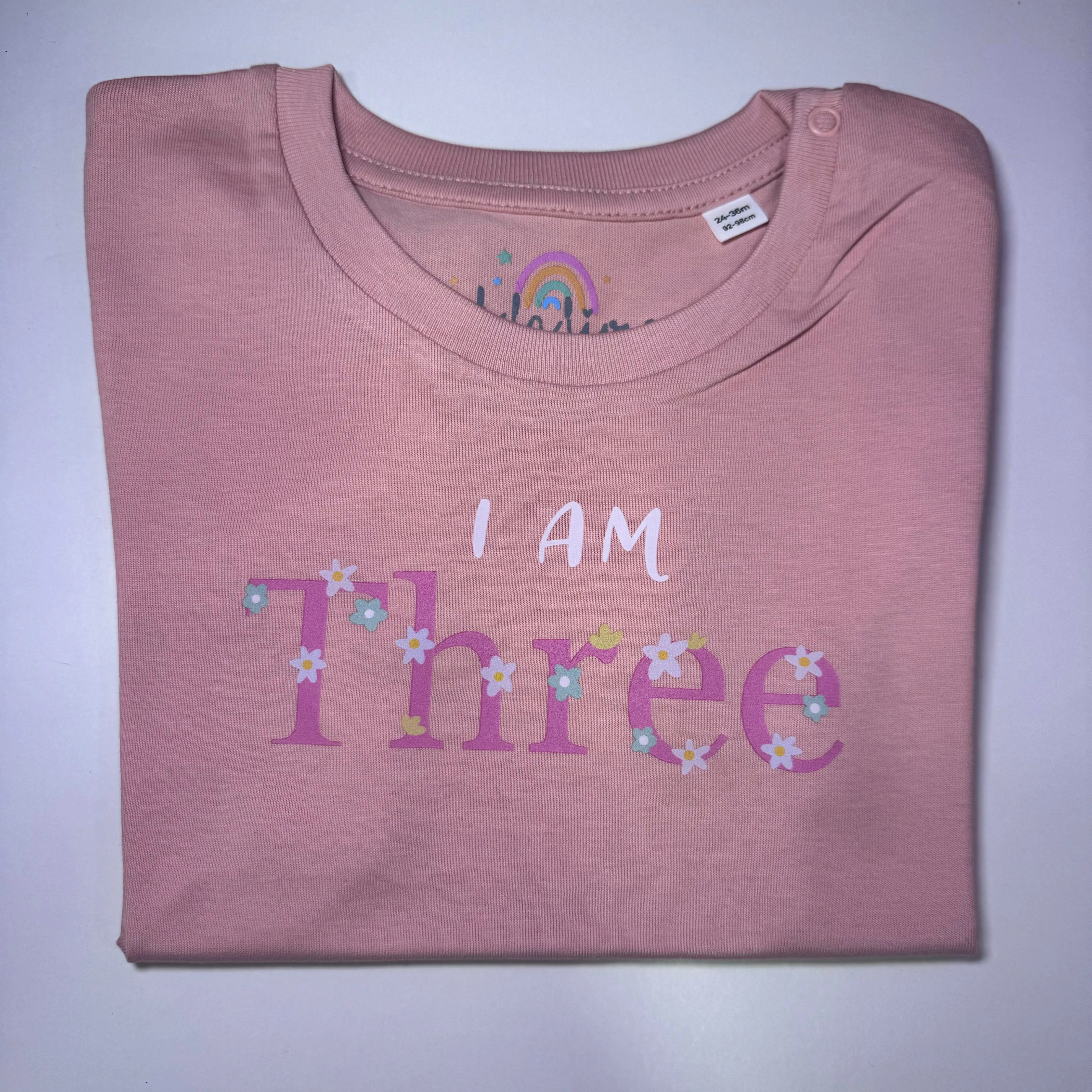 Ooh La Livia Girls Coral Birthday T-Shirt- Select Age