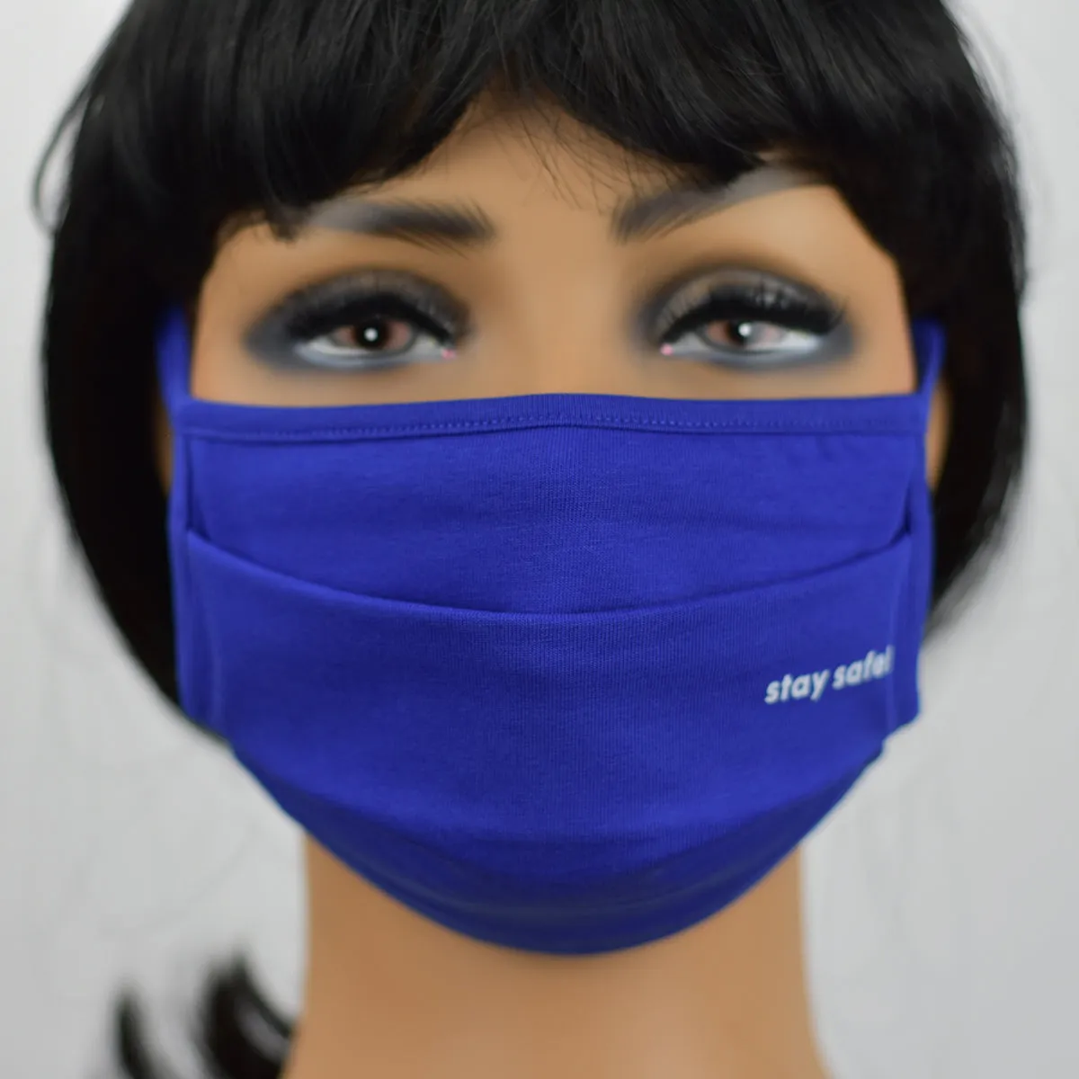 Organic Cotton Double Layers Face Mask - Reusable and Washable - Protective Dust Mask - Wholesale - Unisex Face Mask - Blue