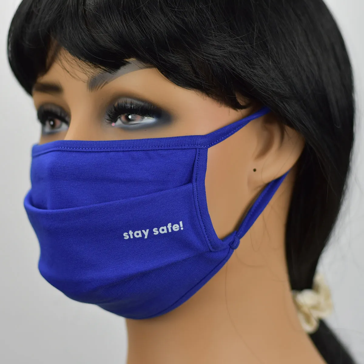 Organic Cotton Double Layers Face Mask - Reusable and Washable - Protective Dust Mask - Wholesale - Unisex Face Mask - Blue