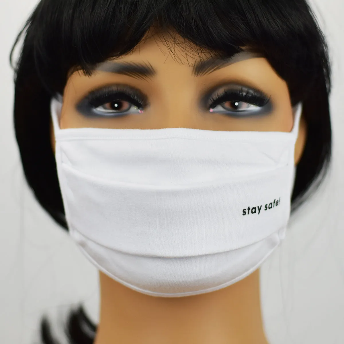 Organic Cotton Unisex Face Mask, Washable & Reusable, Stay Safe Face Covering - White