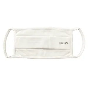 Organic Cotton Unisex Face Mask, Washable & Reusable, Stay Safe Face Covering - White
