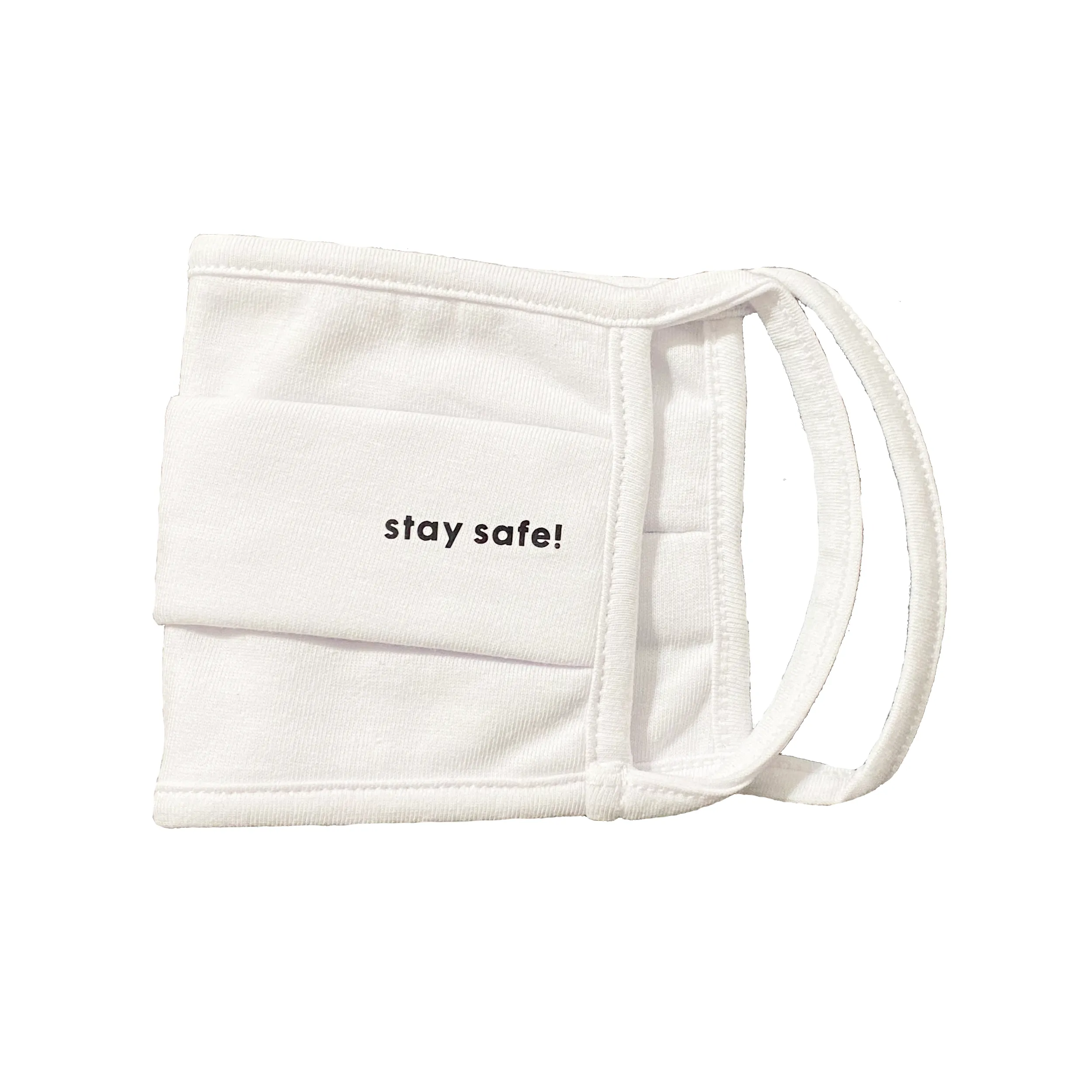 Organic Cotton Unisex Face Mask, Washable & Reusable, Stay Safe Face Covering - White