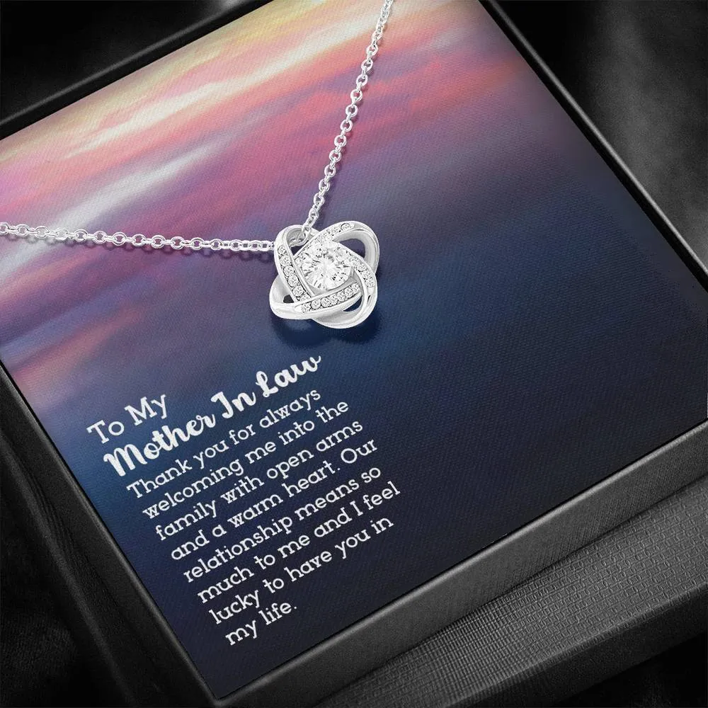Our relationship means so much-Love Knot Necklace for Mother In Law