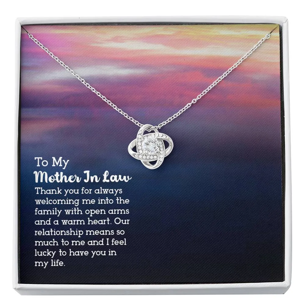 Our relationship means so much-Love Knot Necklace for Mother In Law