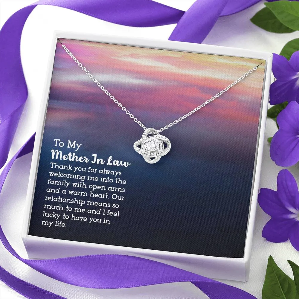 Our relationship means so much-Love Knot Necklace for Mother In Law