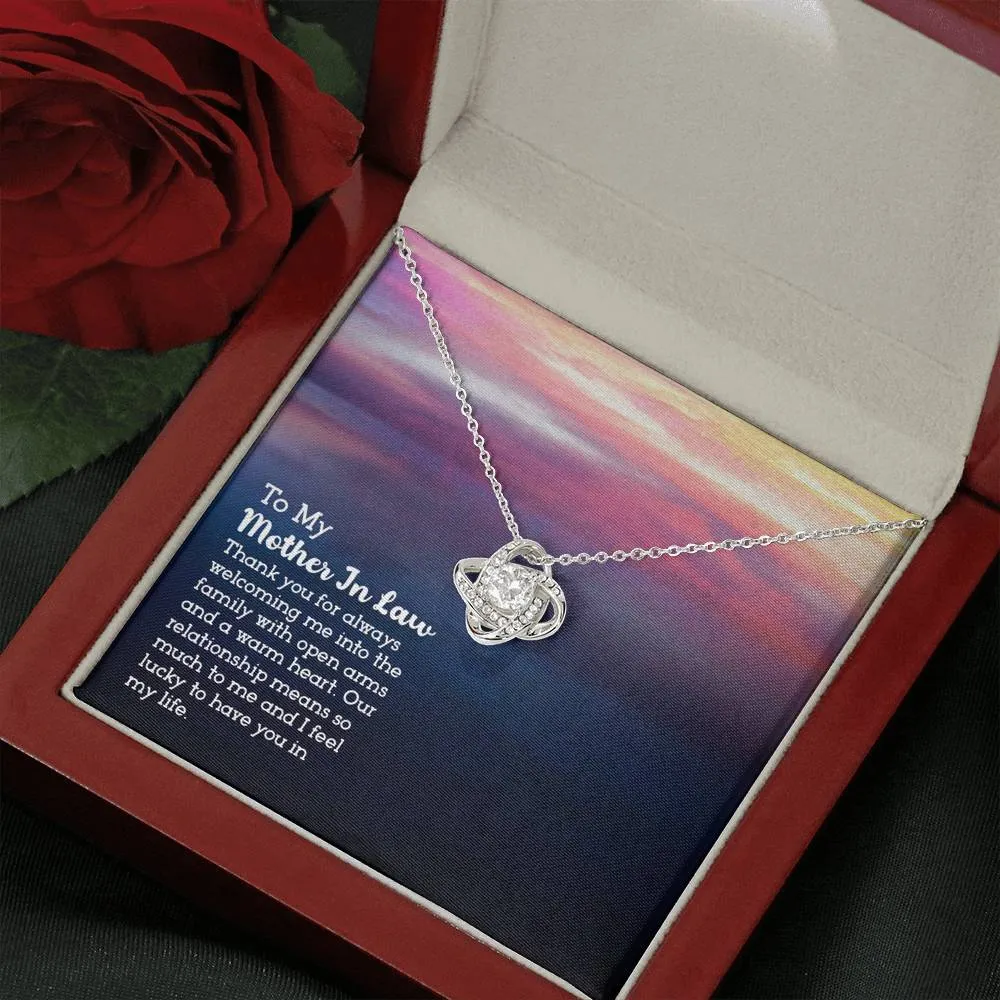 Our relationship means so much-Love Knot Necklace for Mother In Law