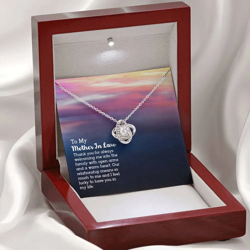 Our relationship means so much-Love Knot Necklace for Mother In Law