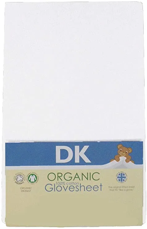 Pair of Soft White Organic  Cotton Fitted Crib Sheets