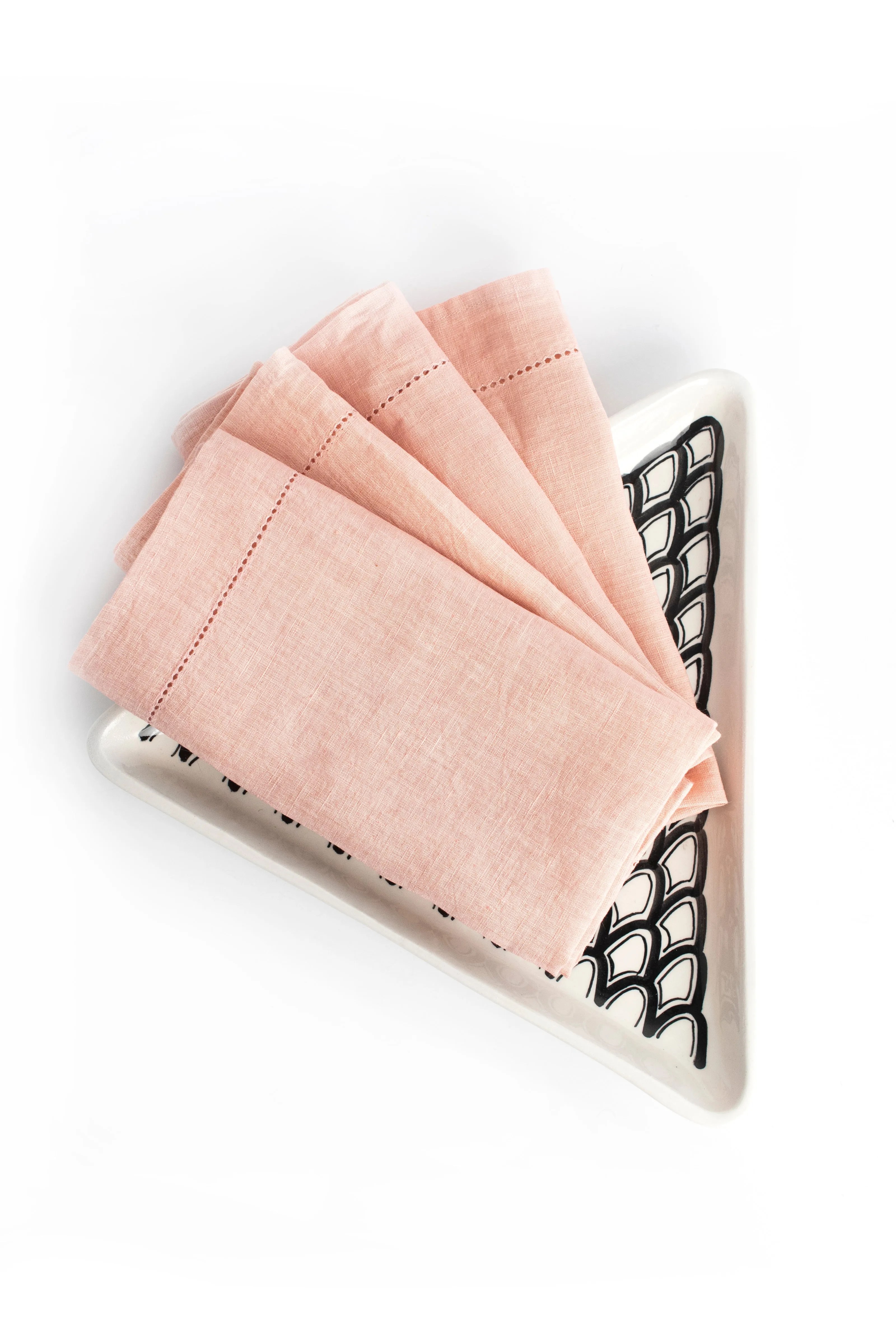 Pale Coral Hemstitched Linen Napkin