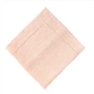 Pale Coral Hemstitched Linen Napkin