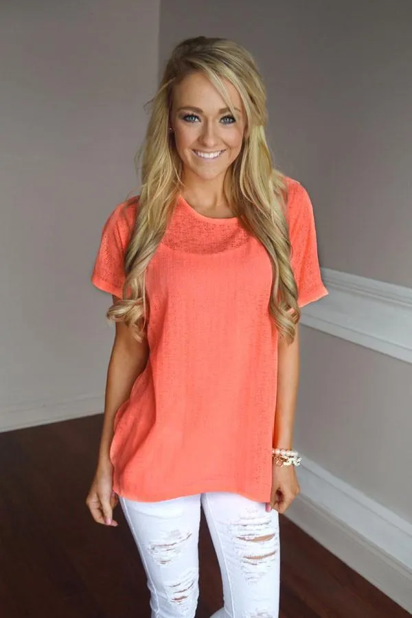 Paradise Top ~ Neon Coral