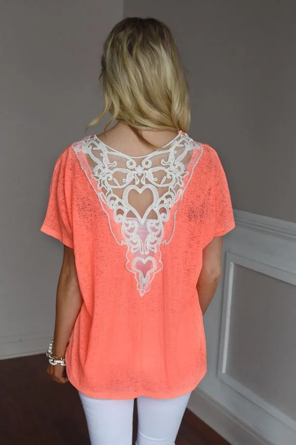 Paradise Top ~ Neon Coral