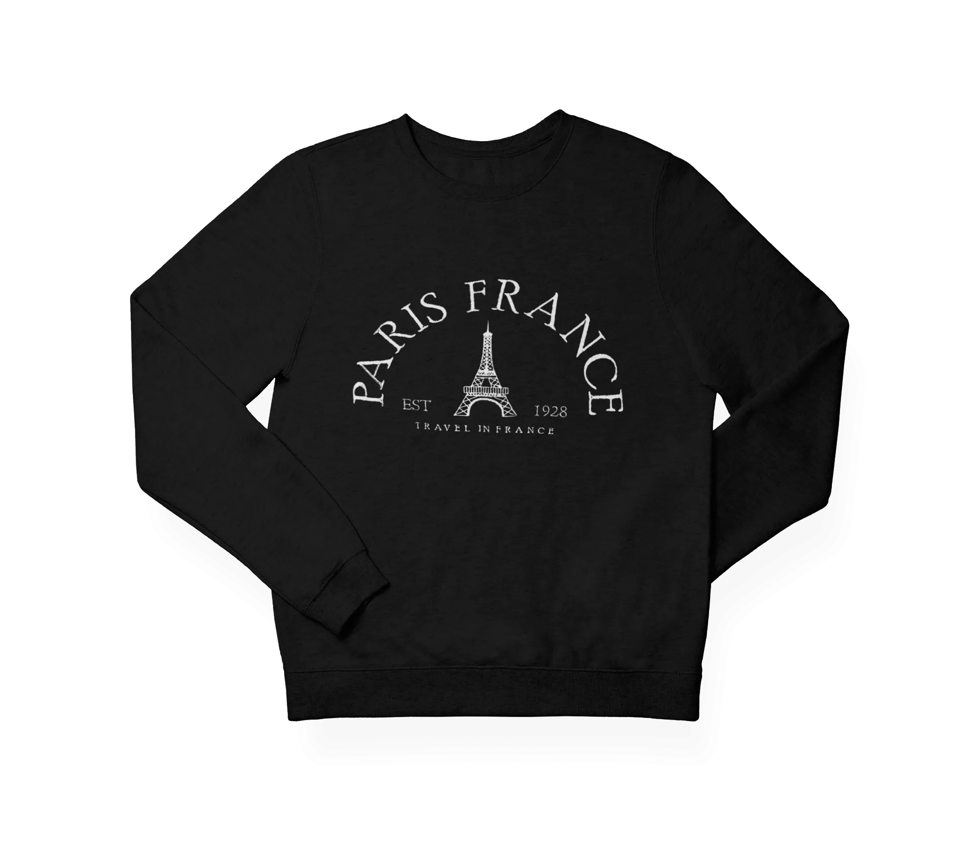 Paris France Embroidered Sweatshirt