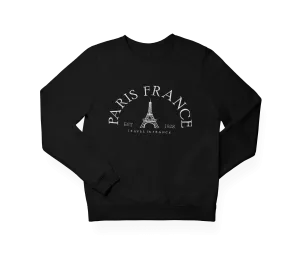 Paris France Embroidered Sweatshirt