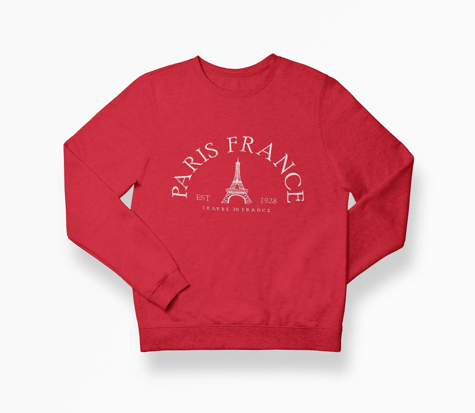 Paris France Embroidered Sweatshirt
