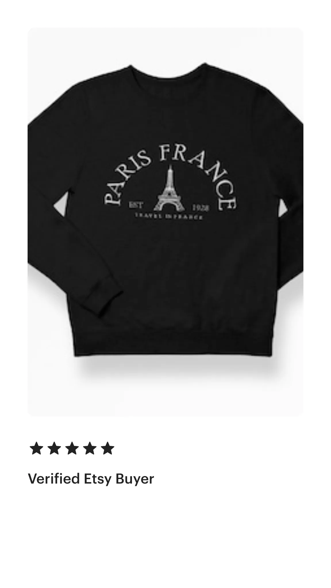 Paris France Embroidered Sweatshirt