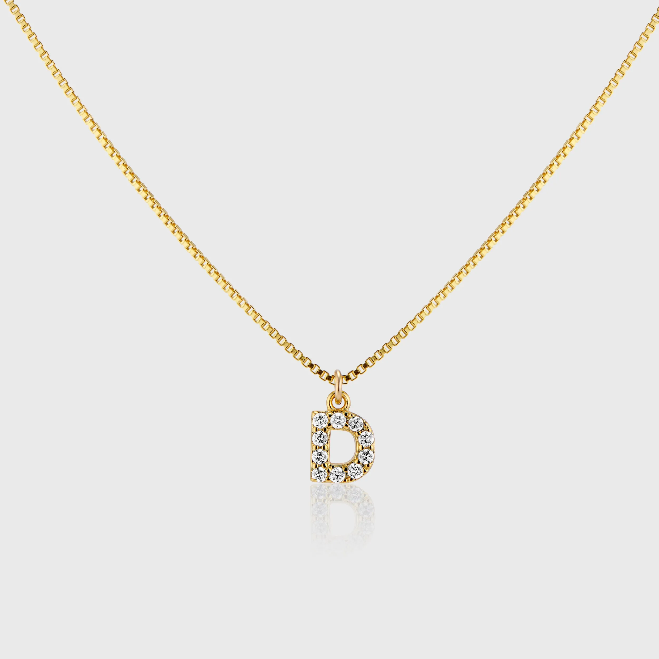 Pave Initial Charm Necklace