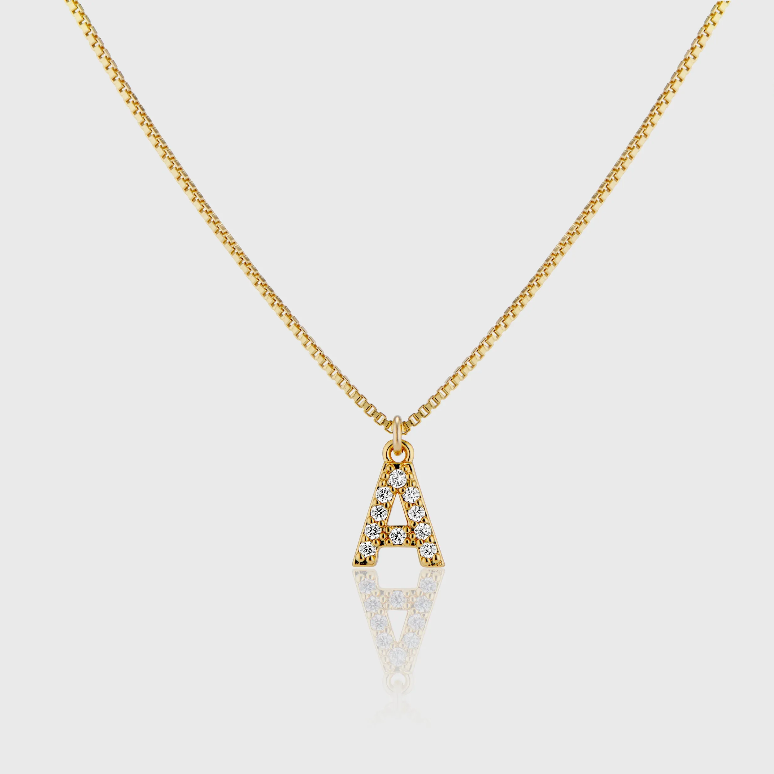 Pave Initial Charm Necklace