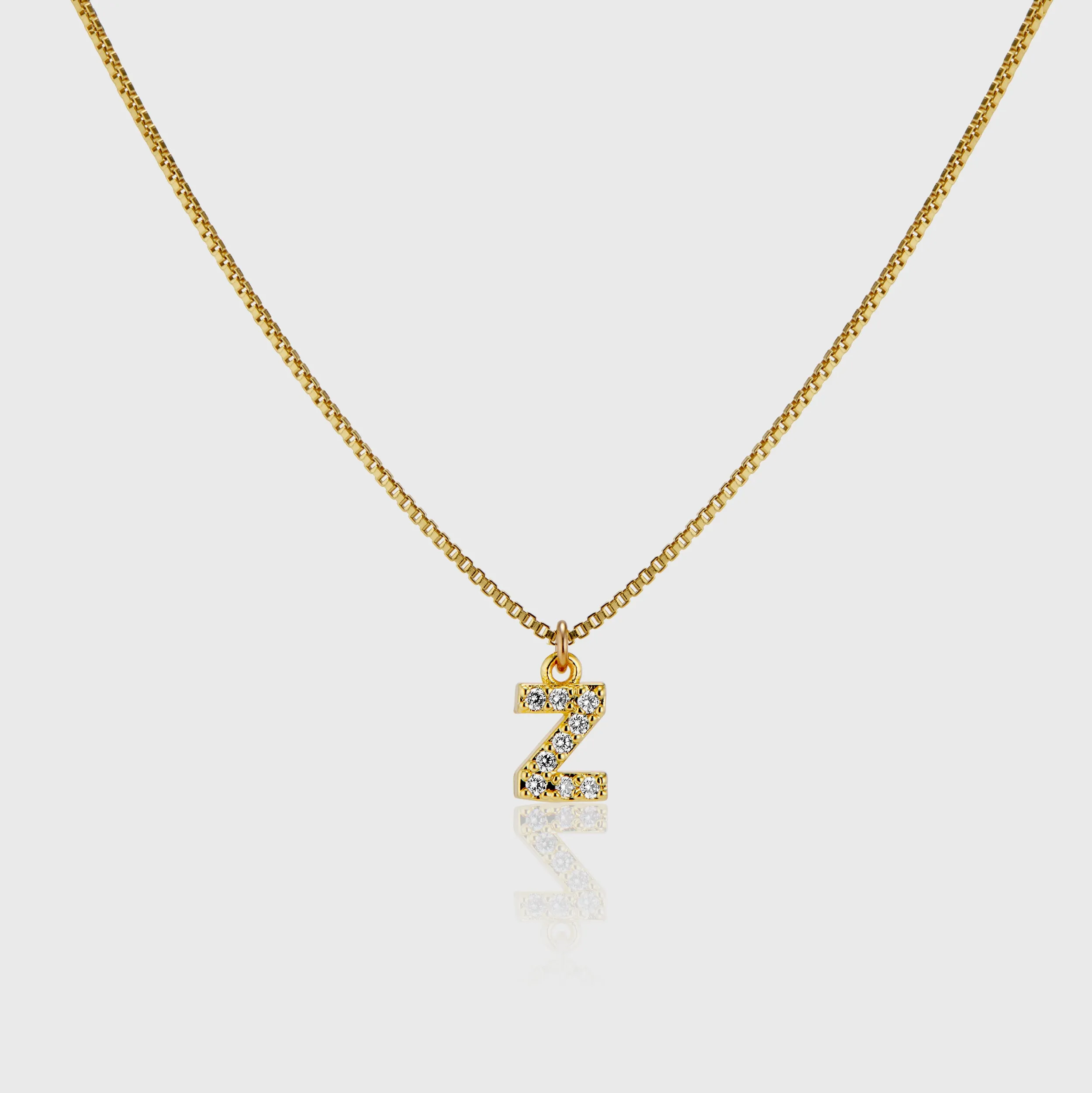 Pave Initial Charm Necklace