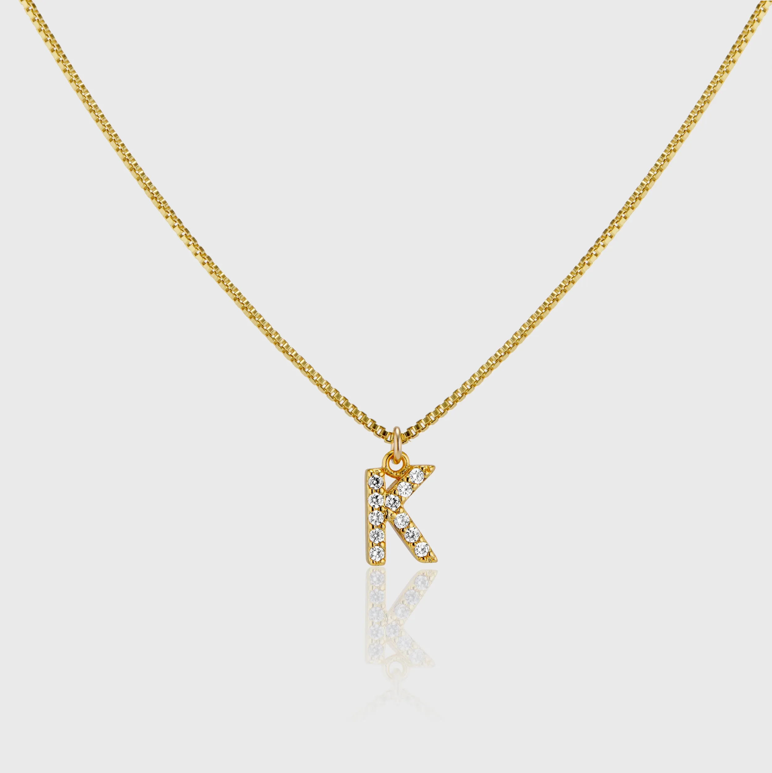 Pave Initial Charm Necklace