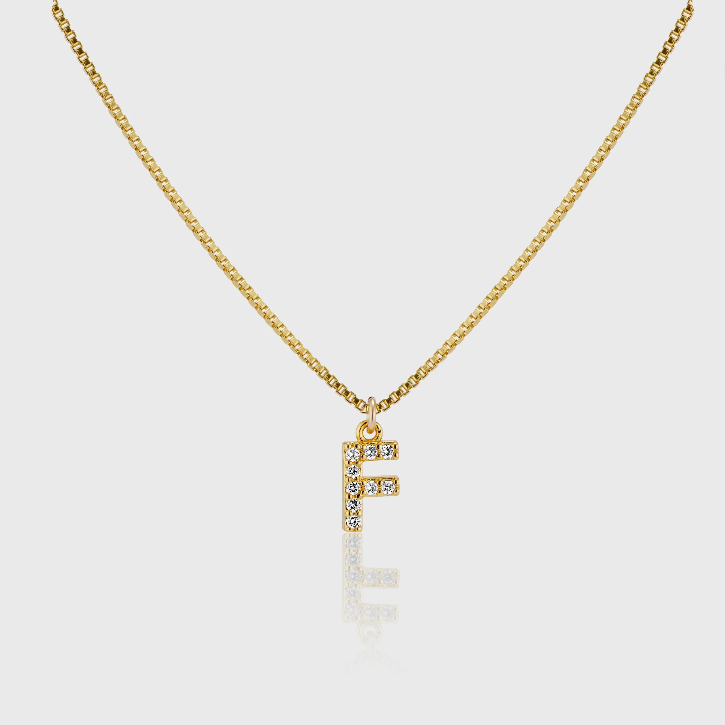 Pave Initial Charm Necklace
