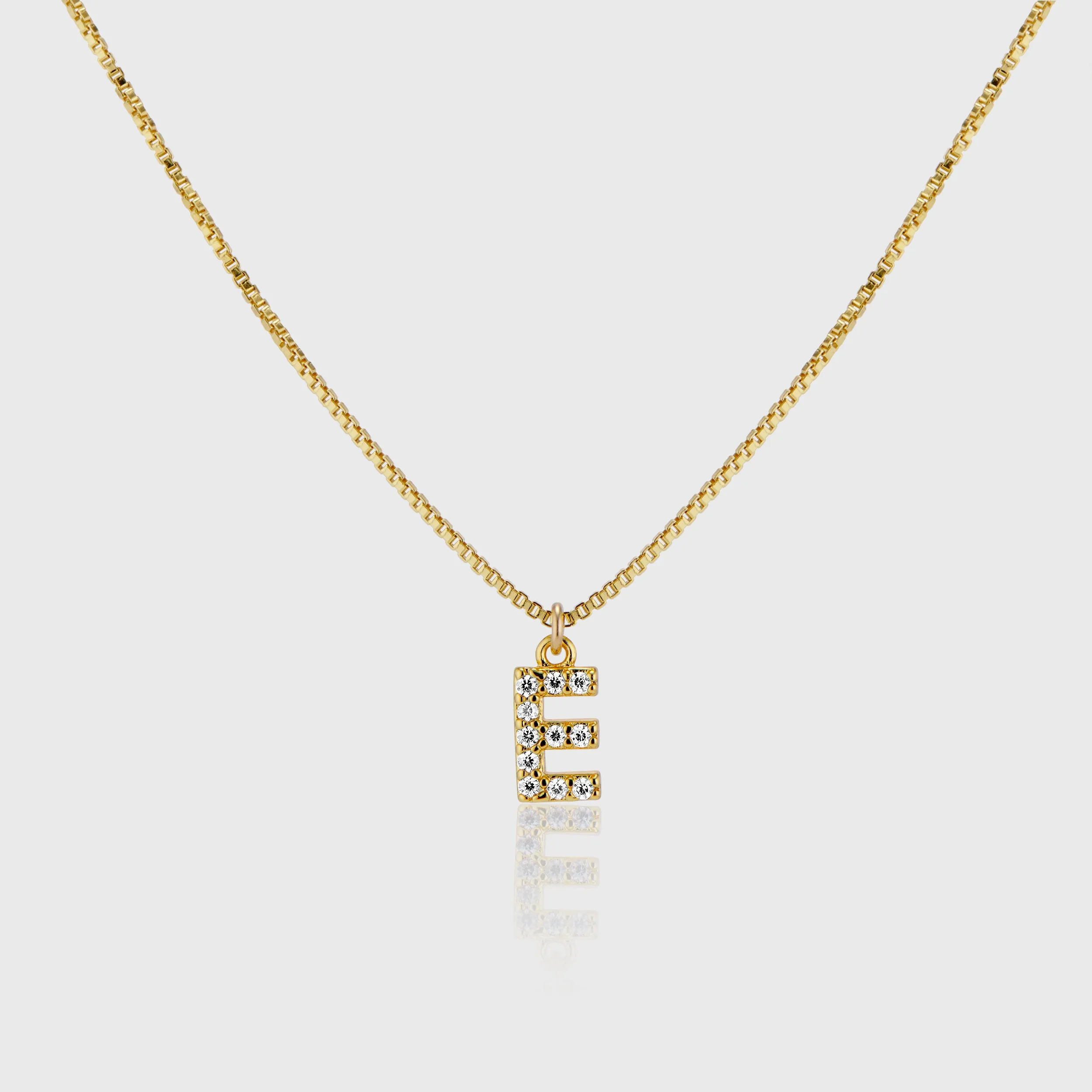 Pave Initial Charm Necklace