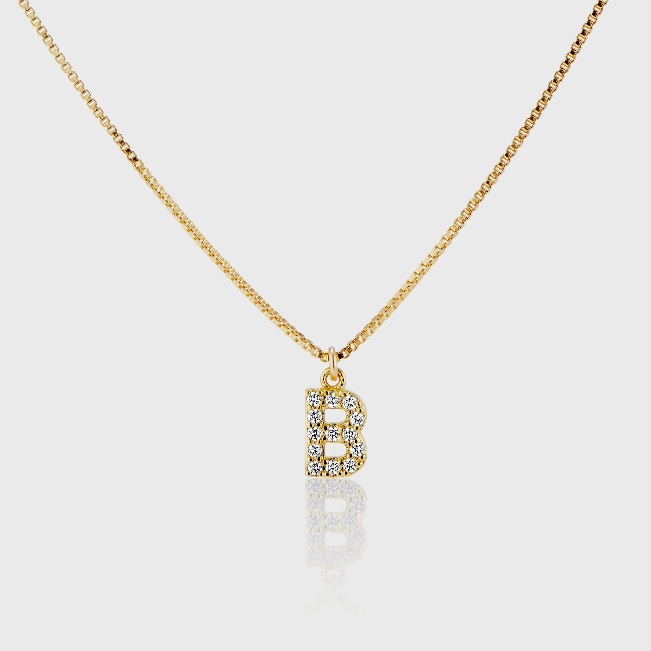 Pave Initial Charm Necklace
