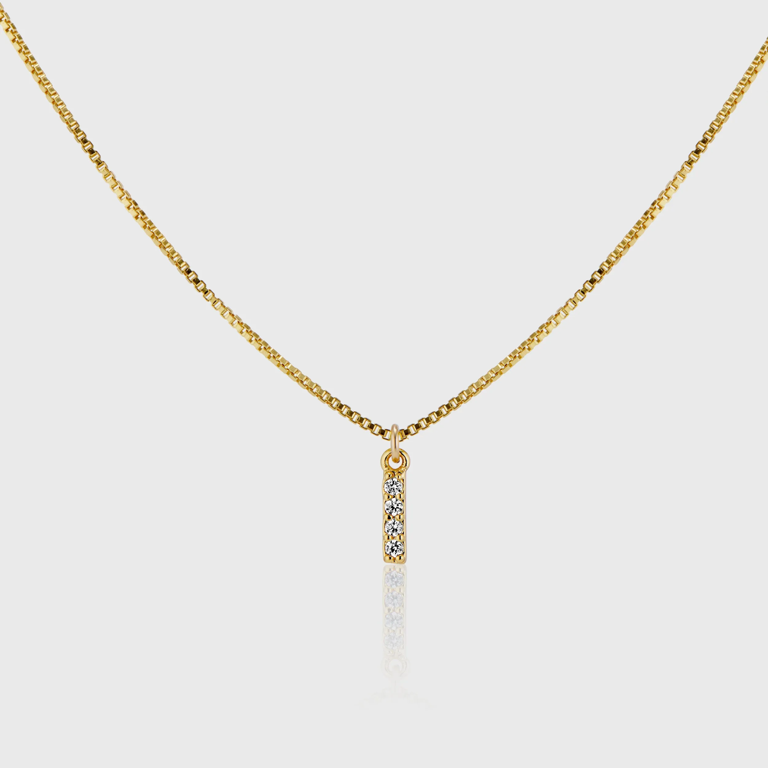 Pave Initial Charm Necklace