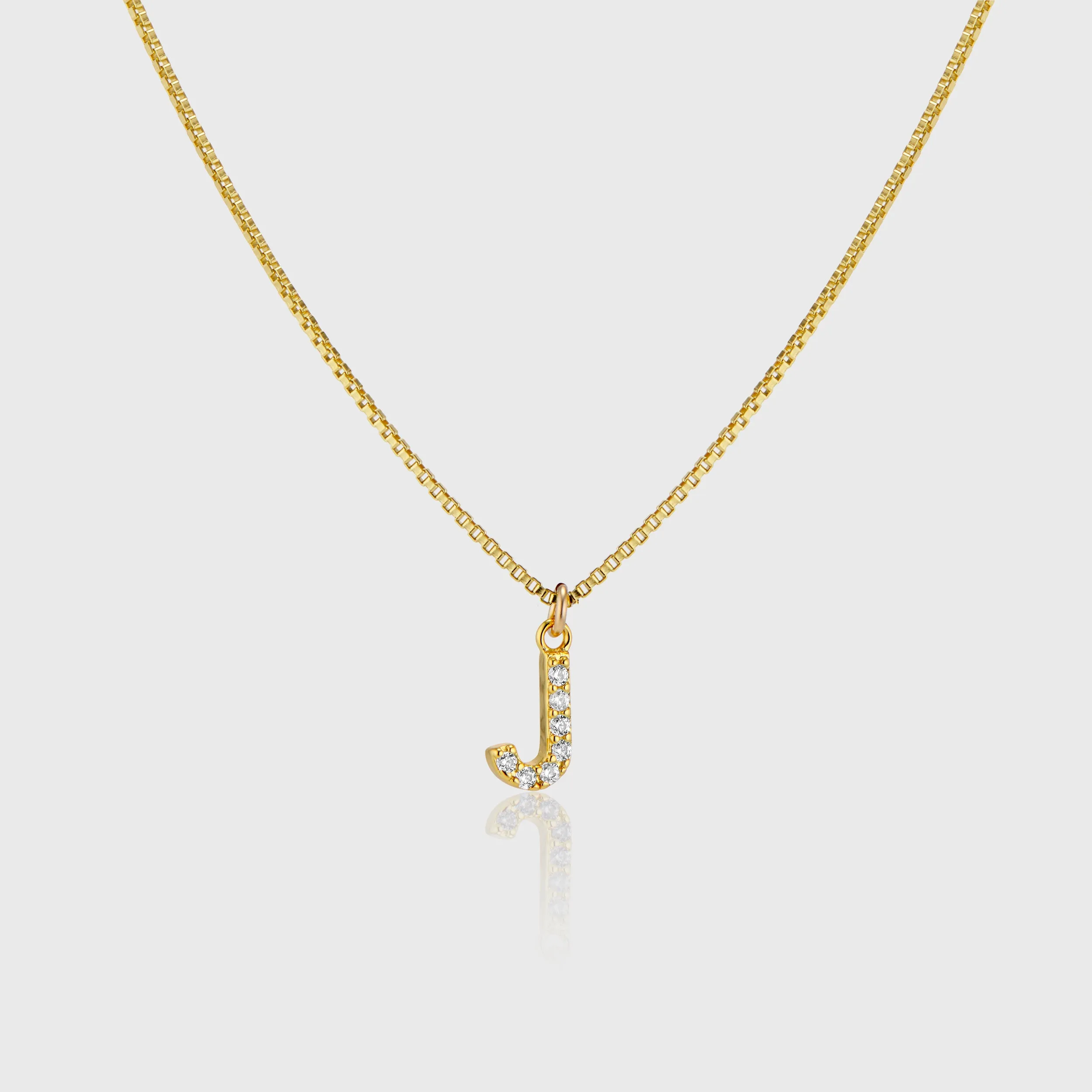 Pave Initial Charm Necklace