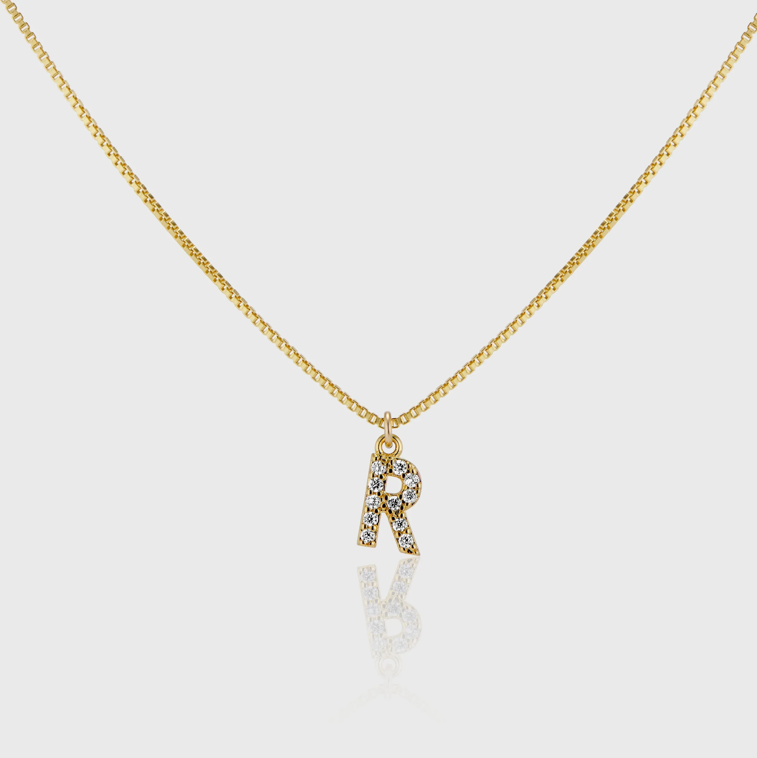 Pave Initial Charm Necklace
